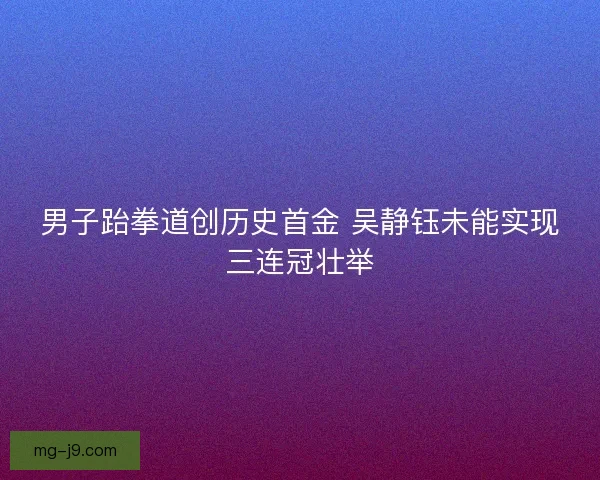 男子跆拳道创历史首金 吴静钰未能实现三连冠壮举